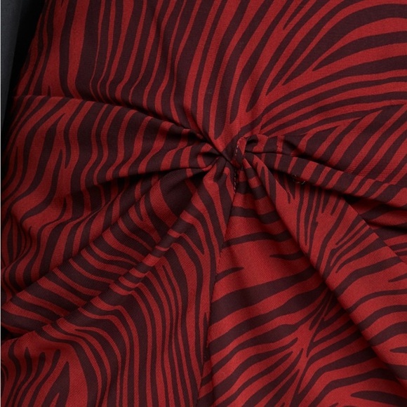 The Fifth Label Region Chiffon Twisted Front Hi Low Animal Print MIDI Skirt XS - Picture 6 of 7